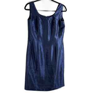 Preston & York Elegant Navy Midi Cockail Party Dress Sz 10